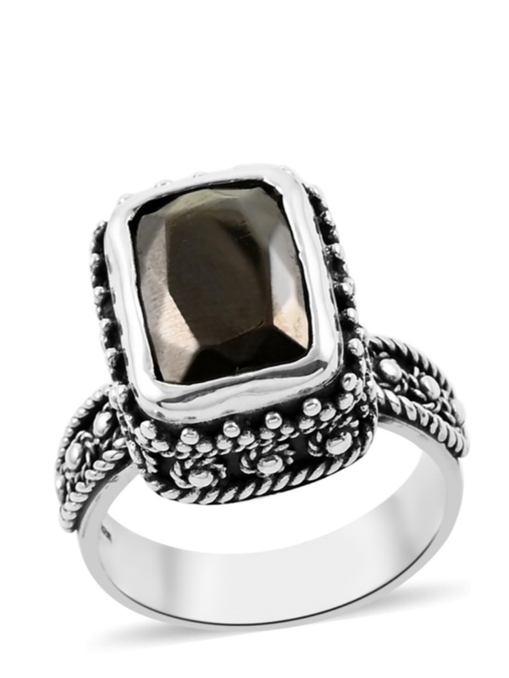 BALI LEGACY Elite Shungite Ring in Sterling Silver
